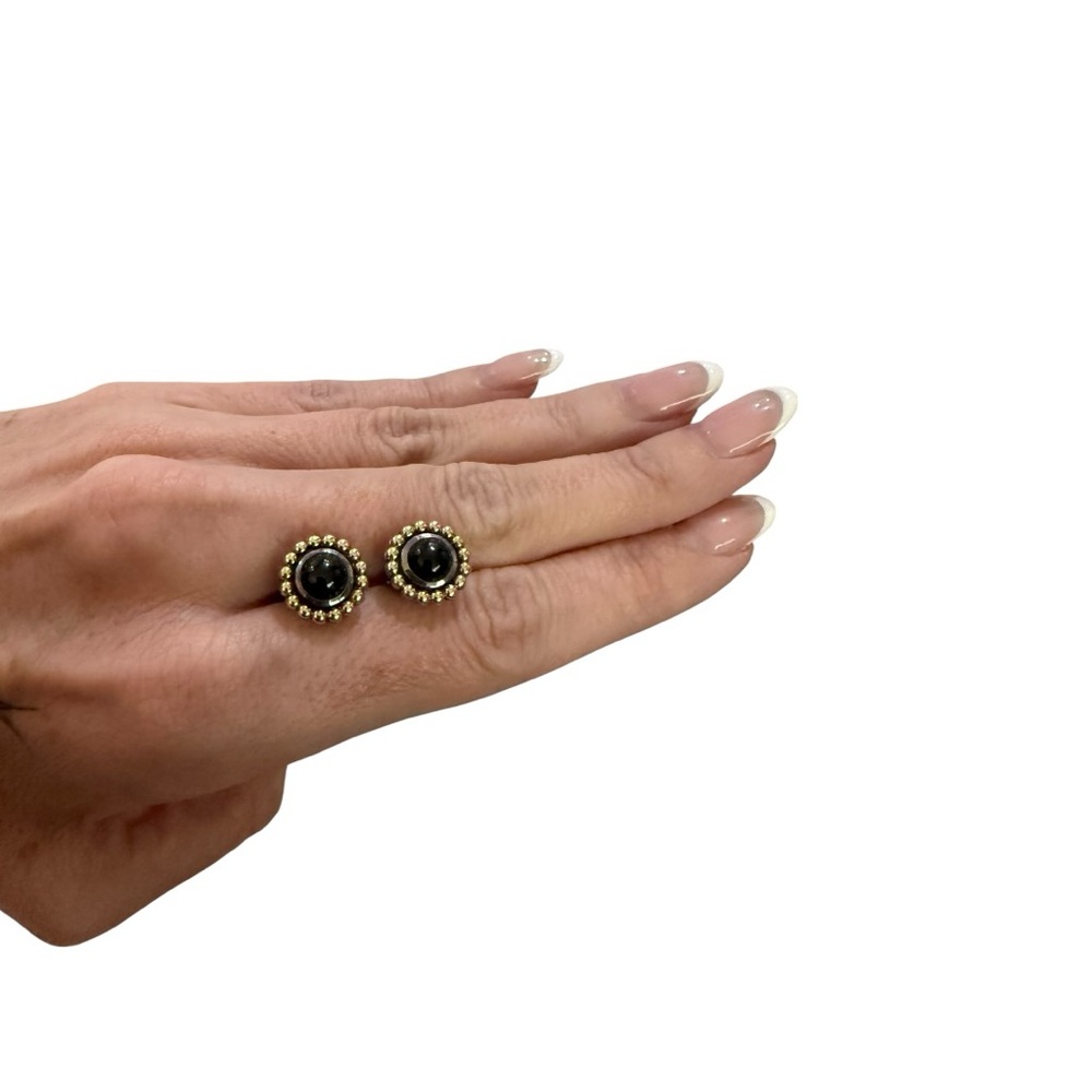 LAGOS Black and Gold Beaded Earrings